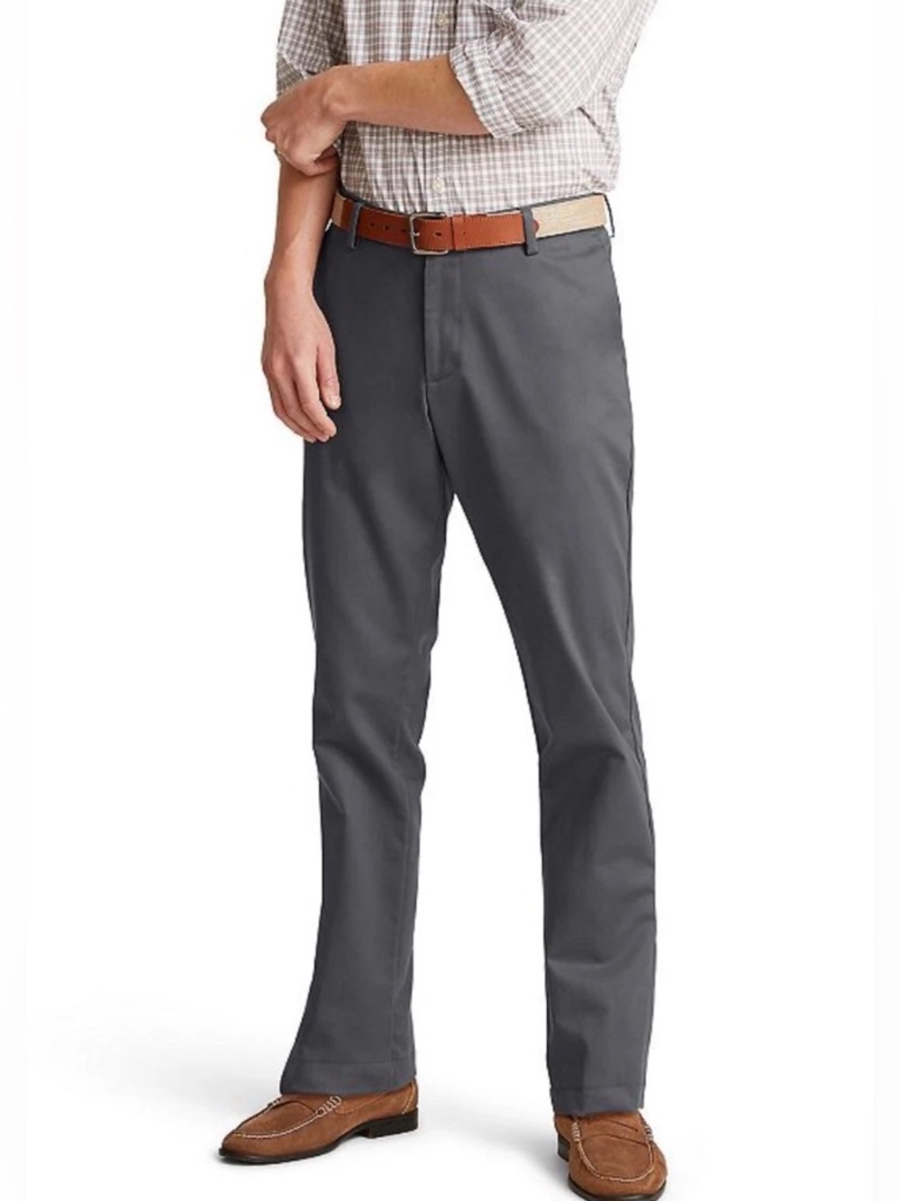 Dockers Mens Dress Pants D2 Signature khaki Straight Fit Gray Size 36x34